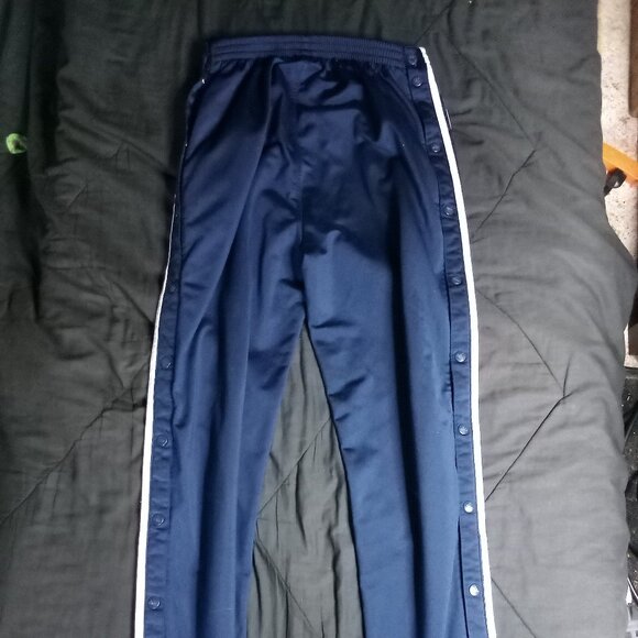 Vintage 90s Adidas 3 Stripe Snap Sweatpants Joggers Blue - Picture 4 of 8